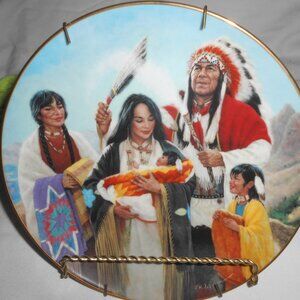The Hamiton Collection Vtg The Naming Ceremony decorative plate Proud Indian Fam